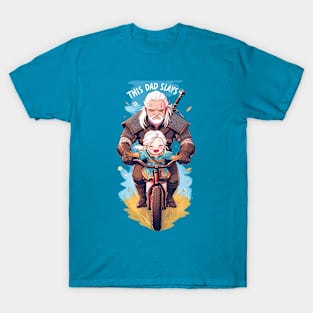 This Dad Slays - Father's Day Gift - Bike Ride - Witcher T-Shirt